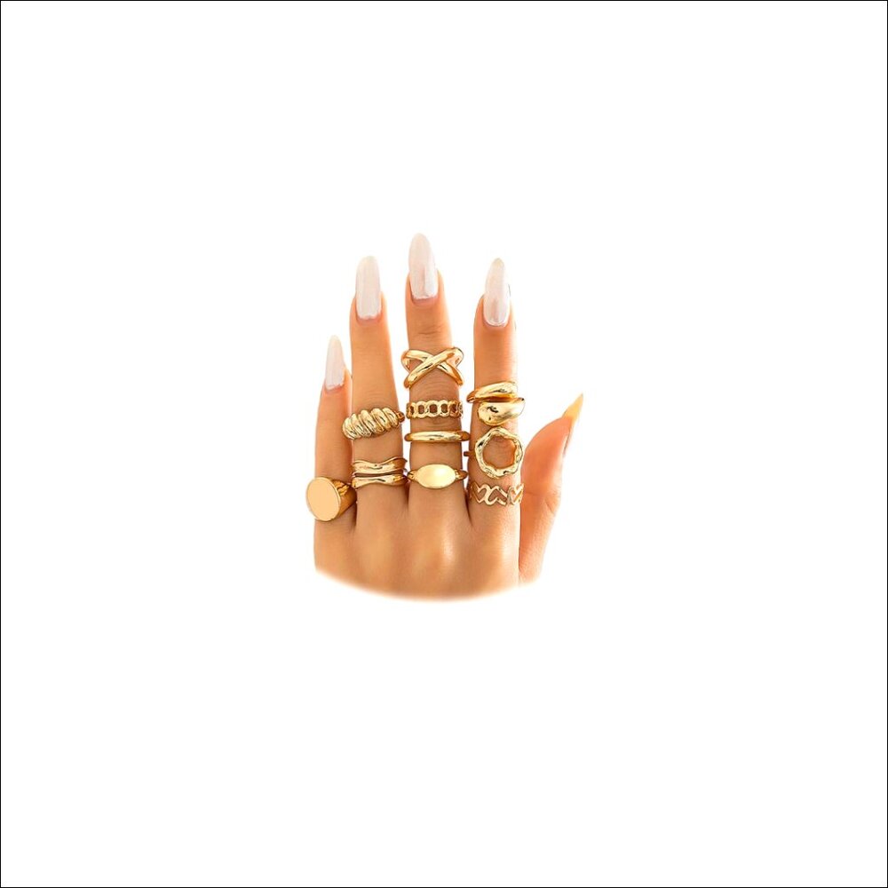 10-Piece Adjustable Stackable Knuckle Rings Set, … - image 1